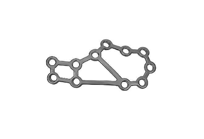 Блокуюча пластина вигнута для п’яткової кістки (тип IV) (з отворами під гвинти з потайною голівкою) Jinlu